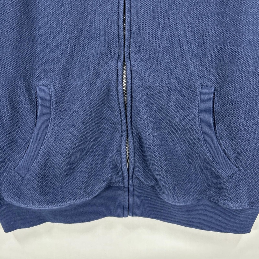 J.Crew Blue Full-Zip Cotton Textured Mock Neck Jacket Size L - Picture 4 of 8